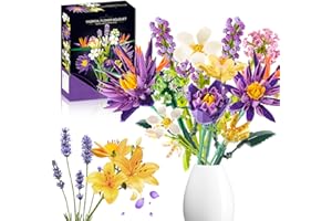 IKIDSUN Ramo de Flores Sets de Construcción, Construcción de Flores para Adultos, Aves del Paraíso Ramo de flores Planta Colección Set Regalo para el Día de San Valentín, Día de la Madre