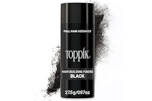 Toppik Schwarz Streuhaar für volleres Haar in Sekunden, Ansatzpuder für einen authentischen Look, Schütthaar bei Haarausfall für Frau und Mann, 27,5g