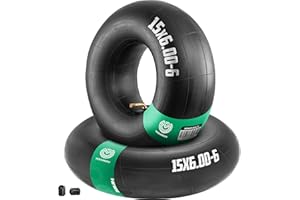 MOOVMOOV 2x Camere d'aria 15x6.00-6 Valvola Angolata TR87 - Camere d'aria di Ricambio compatibili con Tosaerba a Cavalcioni, Carrelli, Carriole, Rimorchi da Giardino e Altri