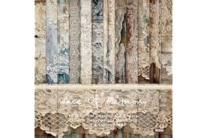 IHLOOTD Scrapbooking Papier 15 x 15 cm, 24 Feuilles Vintage dentelle Papier Scrapbooking, Decoratif Scrapbooking Vintage, pour Journal, Carnet, DIY Album, Artisanat
