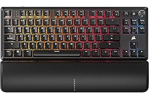 CORSAIR K70 CORE TKL WIRELESS RGB Tenkeyless Mechaniczna Klawiatura Gamingowa – Nasmarowanymi Przełączniki CORSAIR MLX Red v2, SOCD, Dwukrotnie Formowane Nakładki na Klawisze ABS, QWERTY NA – Czarny