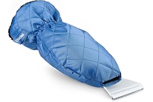 PREMYO Grattoir Vitre Voiture avec Gant - Gratte Pare Brise Chauffant - Raclette Anti Givre Solide Doublure Polaire