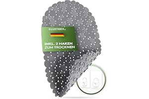 SilverRack Alfombrilla de bañera de 69 x 36 cm (diseño de piedra gris antracita), antideslizante, sin BPA, alfombrilla de ducha resistente al moho y lavable a máquina