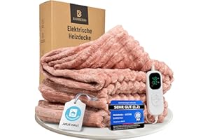 ‎BARBERIO BARBERIO elektrisches Wärmeunterbett 200x180 cm, XXL Heizdecke mit Abschaltautomatik, Überhitzungsschutz, Timer, elektrische Wärmedecke fürs Bett, Büro und Sofa mit 6 Temperaturstufen, waschbar