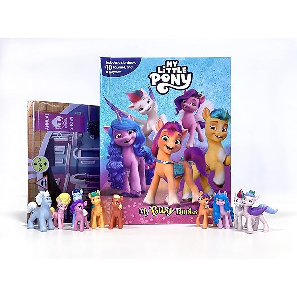 My Little Pony My Busy Books - Storybook, 10 figurines, playmat