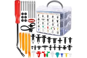 NCKIHRKK 965 Piezas Grapas Coche con Herramienta de clips Desmontaje Coche, Universales Remaches Plastico Coche, Juego de Auto Remaches Plastico Clips De Nylon para Paneles de Puerta, Fender Liner