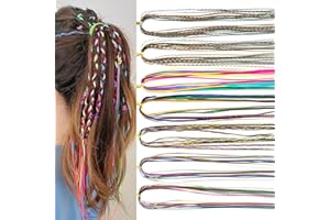 COSYSPARKS Kolorowe pasemka do włosów, błyszczące pasemka do włosów, 67 sztuk, dla dziewcząt i kobiet (miks 67 sztuk)