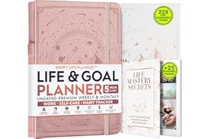 FREEDOM MASTERY Life Mastery Planner - 12-miesięczna podróż do zmiażdżenia Twoich celów, zwiększenie produktywności, pasji, sukcesu i szczęścia - planer tygodniowy i miesięczny, monitor nawyków, pamiętnik podziękowań i organizator