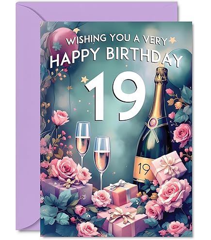 19th Birthday Card For Women - Birthday Card - Happy Cards For 19 Year Old Wife Daughter Sister Granddaughter Cousin Friend Niece 145mm X 145mm 19th Birthday Greeting Cards Gift - View #13