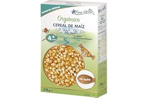 FLEUR ALPINE Cereal Orgánico de Maíz para Bebés - Deliciosas Gachas para Bebés para Desayunos Suaves | Papilla Nutritivo Y Fácil De Hacer Sin Gluten 4+ Meses Sin Azúcares Añadidos | 7 Porciones