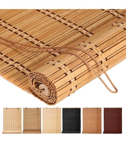 Amazon.de: Vertikale Outdoor-Markise zum Aufrollen, staubdicht, natrlicher  Bambus-Schatten, braun, mediterraner Stil, perfekt fr Balkon, Garten,  Hotel, Studio, Filter, Licht, Sichtschutz