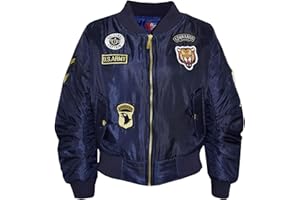 A2Z4KIDS A2Z 4 Niños Niños Chaqueta Unisexo Badges Bomber Acolchado Cremallera Arriba Motorista Chaquetas MA1 Abrigos Nuevo Edad 2 3 4 5 6 7 8 9 10 11 12 13 Años