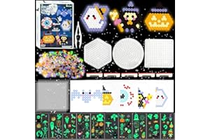 Shinybox Cuentas Planchar de Halloween, 1044 Pcs 5mm Luminoso Juego de Cuentas para Planchar, Planchar para Niños, Tablero de Cuentas Fusibles, Halloween Adornos Decoración Niños Regalo