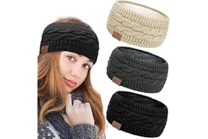 Kavya Bandeau Cheveux Cache Oreille Crochet Tricot Hiver Femme Elastique Serre Tete Chic
