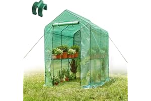WY8 Premium Large Walk In Greenhouse 195x195x125cm Garden Grow house PE Garden Greenhouse Corrosion-resistant Weatherproof and UV protection