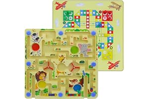 Oqunene Magnetic Color Game Maze, Montessori Toys for 3+ Year Old, Two-side Puzzle Activity Board,Learning Educational Toys for Toddlers Kids Boys Girls Preschoolers Age 3 4 5