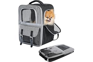 PURPURRAIN Purpurra Haustier Rucksack Katzenrucksack Hunderucksack, Tiertransporttasche für Kleine und Katzen Hunde bis 7 kg