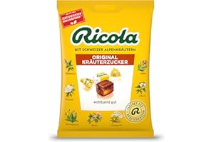 ‎RICOLA Ricola Original Kräuterzucker, 75g Beutel Original Schweizer Kräuter-Bonbons mit 13 Alpenkräutern & Menthol, 1 x 75g, laktosefrei, glutenfrei