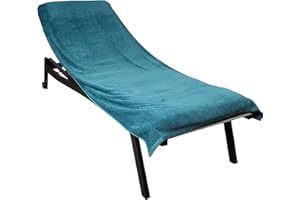 ‎JILDA-TEX jilda-tex Schonbezug für Gartenliege Strandliege Sonnenliege Liegen-Stuhl Auflage 100% Baumwolle Frottee 80x200 cm (Petrol)