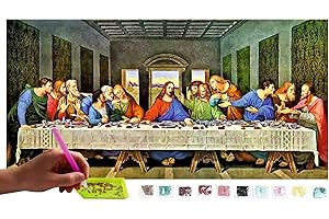 MISHBAY Diamond Painting Letztes Abendmahl - 120x50cm Diamond Painting Erwachsene - Sehr Groß Diamant Painting Bilder - DIY 5D Satz Wand Dekor Diamantstickerei