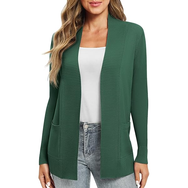 Arach&Cloz Strickjacke Damen - Leichter Lang Cardigan Mit Knöpfen