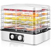 FOHERE Food Dehydrator, Adjustable Temperature 95-158&deg;F | Fruit and Vegetable Dehydrator with 5 Adjustable Trays, for Fruits,