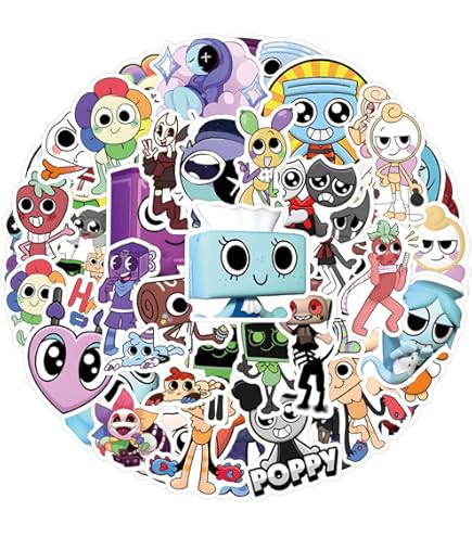 Dandy's World Lot De 50 Autocollants De Jeu De Dessin Animé En Vinyle Imperméable Pour Skateboard, Voiture, Ordinateur Portable, Guitare, Adolescents Et Enfants