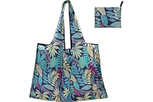 FenFang Duża składana torba na zakupy, torba na zakupy wielokrotnego użytku, torby na zakupy z owocami, tkana torba na zakupy, przyjazna dla środowiska, zmywalna torba na zakupy, 56 x 67 cm