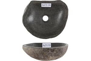 30 cm ovales Naturstein Waschbecken in grau von WOHNFREUDEN - Mit Unikat Auswahl