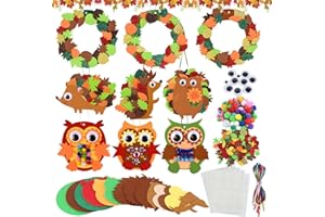 FAMCUCHE 15 Pièces Feutre Hibou Loisir Creatif Enfant, Créatifs Kit De Bricolage Automne Enfants, Nsemble D'artisanat D'automne Enfant pour Décoration De Fenêtre Automne, Activites Manuelles pour Enfants