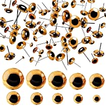 TOAOB 100 Stück Glas-Augen Für Puppen – 6 Mm, 5 Farben Mit Metallnagel | Bastelzubehör Für Stofftiere & DIY