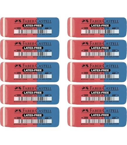 Faber-Castell - 182412 gomma per cancellare Blu, Rosso, Translucent, Turchese 1 pz