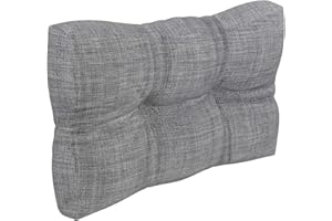 POKAR Cuscino-Schienale Imbottito Laterale 60x40cm per Divano da Giardino, Fodere asportabile e Lavabile, Spalliera per Bancali, Interno ed Esterno, DYI - Fai da Te, Senza Pallet, Grigio