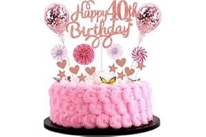 CNROSE Decorazione torta 40° compleanno decorazione cake topper 40° compleanno decorazione torta 40° compleanno donna buon compleanno 40° compleanno decorazione torta 40 anni donna decorazione torta 40° comp