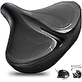 DAWAY C40 Ultra Comfortable Oversized Bike Seat - Memory Foam Padded, Extra Wide Bicycle Saddle, Ergonomic Replacement Cushion for Men Women - Fits for Peloton, Cruiser, Mountain, Road, Exercise Bikes