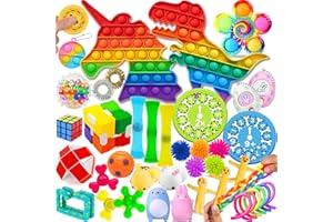 Chennyfun Fidget Toy Set di Giocattoli Sensoriali, 40Pezzi Fidget Toys Pack, con Pallina Giocattoli Antistress, Fidget Toys Bag Giochi Sensoriali Anti Ansia e Stress, Gadget Compleanno Bambini Adulti