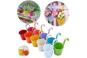 ‎GIOVARA GIOVARA Set of 10 Metal Flower Pots, Vase Hanging Plant Basket without Drainage Hole