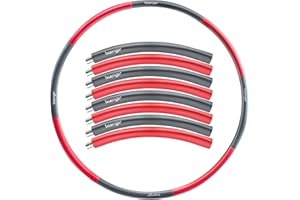 baenger Hula Hoop - Pneumatico per adulti, nucleo in acciaio inox [extra stabile] 8 segmenti Hullahub per la perdita di peso per principianti e avanzati [1,2 kg] con eBook – hula hoop in schiuma