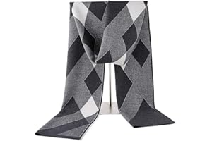 KEECOW Mens Merino Wool Winter Scarf Classic Warm Soft Thick Long