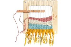 Micki Square Weaving Loom - Wooden Toys Weaving Kit + Weaving Yarn — Arts and Crafts for Kids — Art Supplies — Age 3+