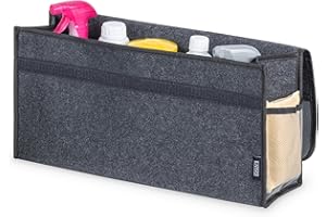 LIVIVO Car Boot Organiser Bag with Flip Cover - Durable Storage Case Tool Bag Carpet Solution - Foldable Tools Organiser with Secure Fastening and Side Pockets - Suitable for All Vehicles