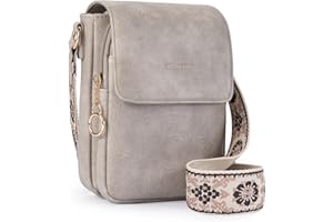 APHISON kleine Handytasche zum Umhängen rfid blocker Umhängetasche für Handy veganem Leder Crossbody Bag Damen mit Geldbörse Verstellbar Breiter Gurt abnehmbarer Schultergur