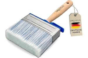 ‎ORGAFLIX ORGAFLIX Premium Flächenstreicher 100mm für alle Lacke - Kein Borstenverlust - Borstenpinsel Perfekt für große Flächen, Lackpinsel, Flächenpinsel, Malerpinsel breit, Möbelfarbe streichen, Flachpinsel