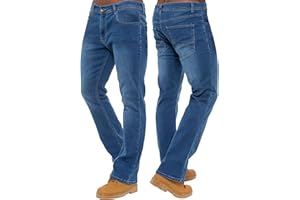 989Zé ENZO Mens Stretch Bootcut Jeans Casual Classic Retro Denim Wide Leg Flared Pants Trousers