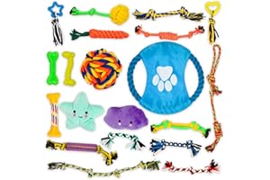Revivoer Gioco per Cani Set, 20 Pezzi Cose per Cani, Giochi Cane Indistruttibili, Giochi Cani Interattivi, Corda da Masticare Rinforzata per Cuccioli di Taglia Media e Grande