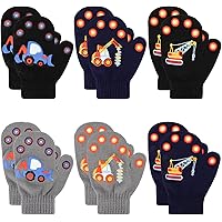 QKURT 3 paar peuter wanten, volledige vinger winter warme kinderhandschoenen met fleece voering voor baby meisjes en jongens van 1~3 jaar