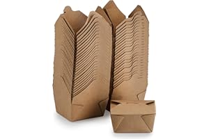 Signature Packaging - Kraft Food Takeaway Box - 50 Pack No. 1 (13 x 10.6 x 6.7 cm)