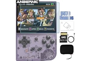 AIRUIDAS RG35XX Retro Handheld Game Console 3.5 Inch IPS Screen 640 x 480 Linux System with a 64G Card Pre-Installed 5000+ Games Supports HDMI and TV Output (RG35XX-Purple+Bag--new)