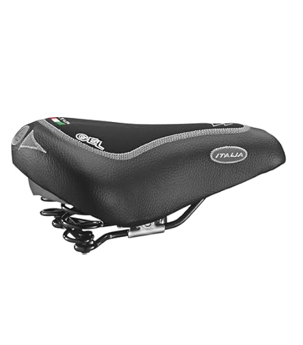 Sella Bici Montegrappa | Pelle Sintetica | Doppia Molla | Comoda E Antiurto | Made In Italy | Nero