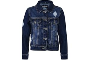 A2Z 4 Kids Enfants Garçons Denim Bleu Foncé Vestes Déchiré Mode Délavé Jeans Veste Élégant Manteaux Âge 3-13 Ans